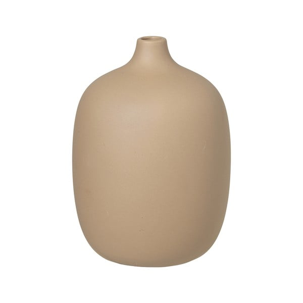 Vaso in ceramica beige Nomad, altezza 18,5 cm - Blomus