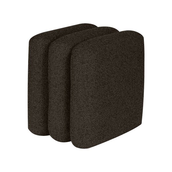 Poggiapiedi marrone con rivestimento in bouclé Radd – noo.ma