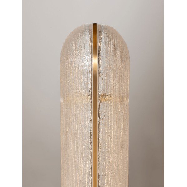 Lampada da tavolo LED color ottone in metallo con paralume in vetro (altezza totale 40 cm) Gloree – Nova Luce-image-4