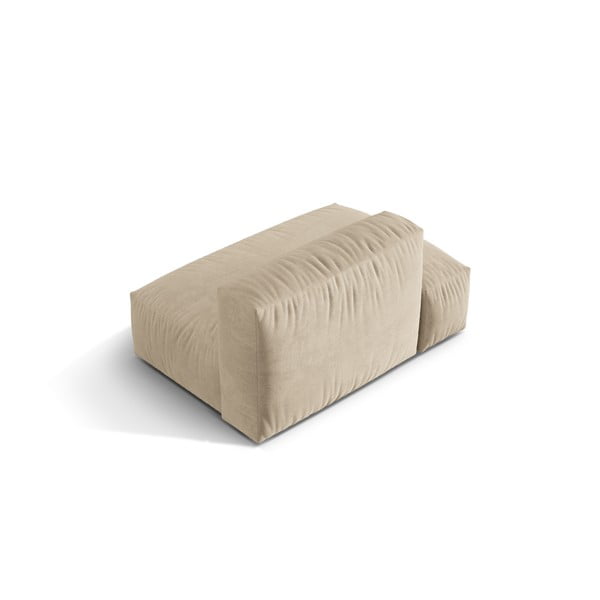 Parte divano componibile beige (con penisola a sinistra) con rivestimento in velluto Martina – Micadoni -image-2