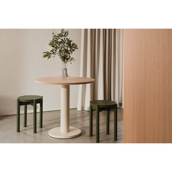 Tavolo da pranzo rotondo con piano effetto rovere ø 65 cm Sool – noo.ma-image-3