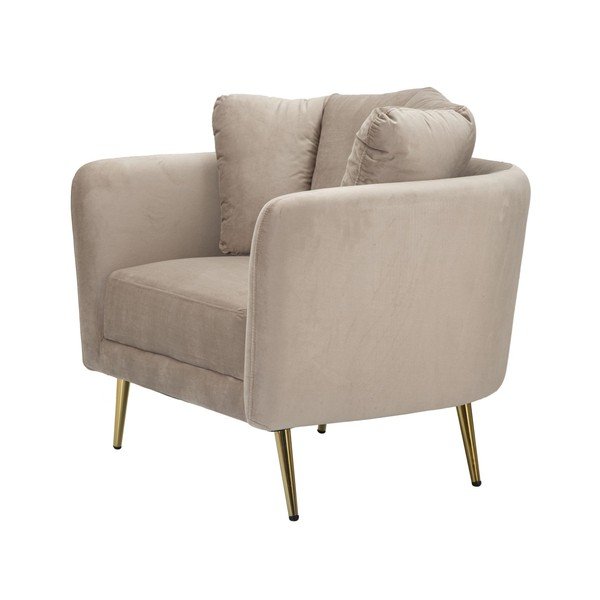 Poltrona grigio tortora con poggioli/con gambe con rivestimento in velluto Kiev – Mauro Ferretti-image-4