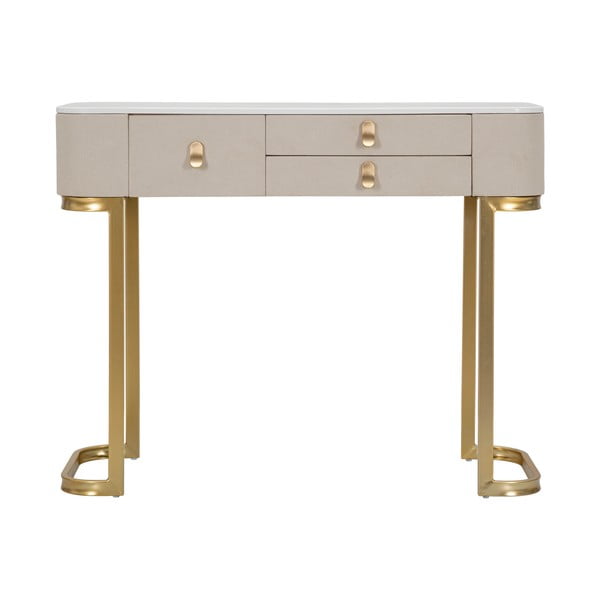 Consolle in beige-oro 40x100 cm Beauty - Mauro Ferretti-image-2