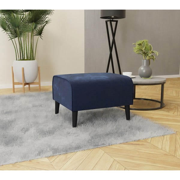 Pouf in velluto blu scuro Carole - Ropez-image-2