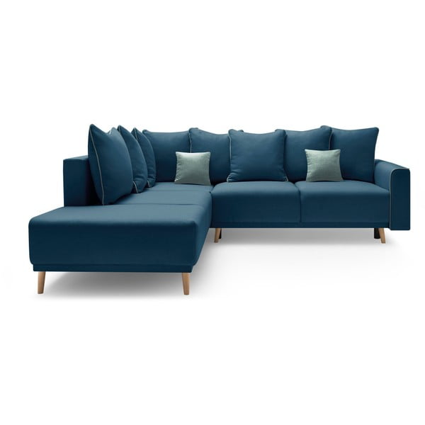 Divano letto angolare blu navy Mola L, angolo sinistro - Bobochic Paris