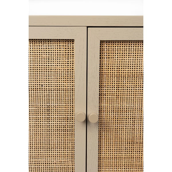Tavolo TV in rattan crema 150x55 cm Amaya - White Label-image-4
