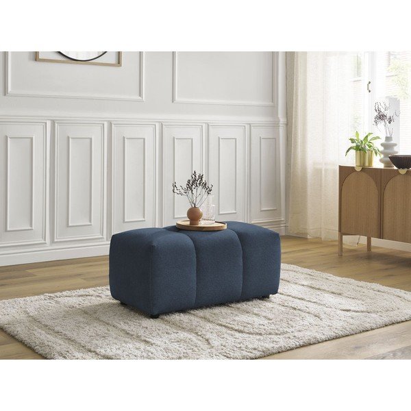 Poggiapiedi blu con rivestimento in ciniglia Roxelane – Bobochic Paris-image-4