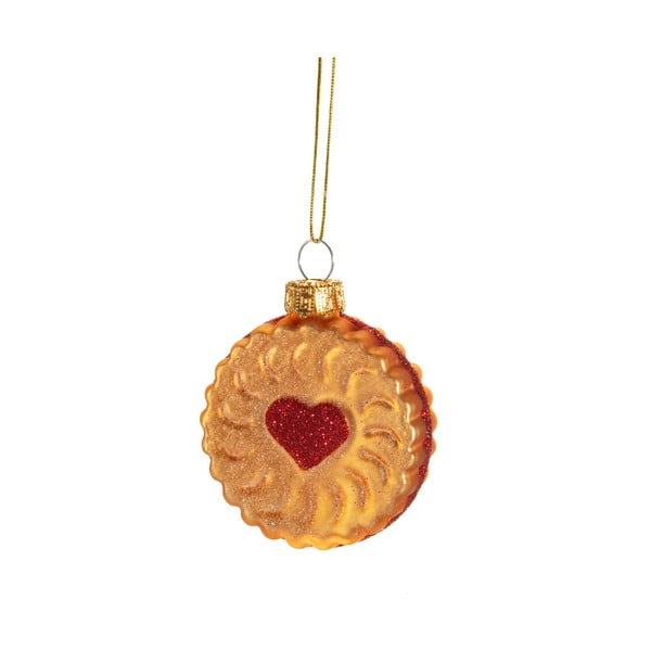 Decorazione per albero di natale in vetro fatta a mano ø 4 cm Jam Biscuit – Sass & Belle