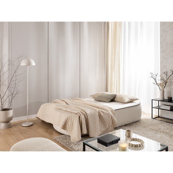 Divano marrone/color crema allungabile/con contenitore con rivestimento in velluto 210 cm Saga – Ropez-image-2