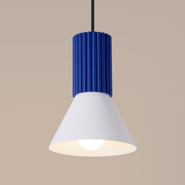 Lampadario blu in metallo ø 14 cm Niru – Sollux-image-2