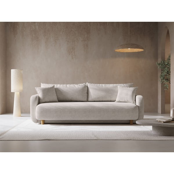 Divano beige allungabile con contenitore 231 cm Elen – Micadoni -image-1
