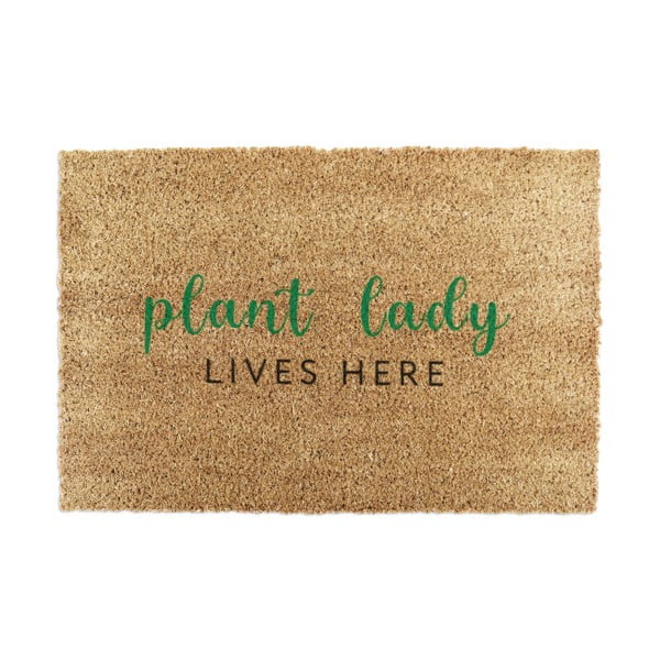 Zerbino in fibre di cocco 40x60 cm Plant Lady Lives Here – Artsy Doormats