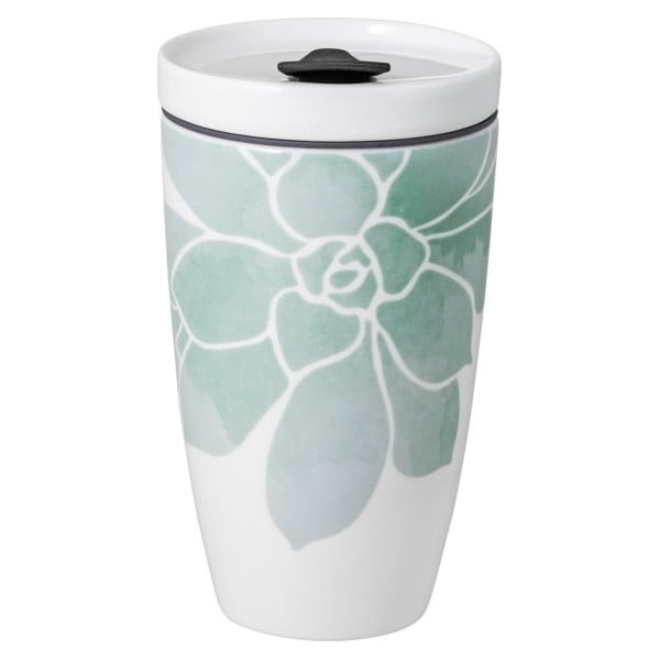 Tazza da viaggio in porcellana verde e bianca Villeroy & Boch , 350 ml Like To Go - like | Villeroy & Boch-image-1