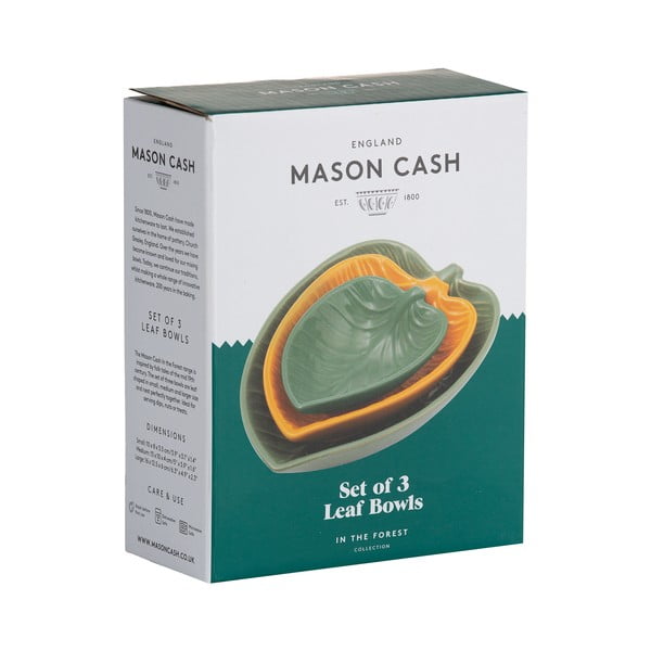 Ciotole giallo/verde in set di 3 pezzi in gres porcellanato In the Forest - Mason Cash-image-1
