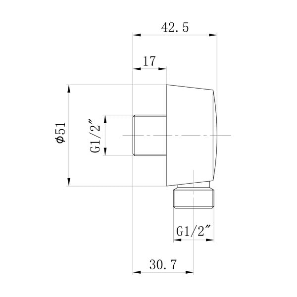 Parte in ottone per attacco doccia in argento opaco ø 5 cm - Sapho-image-1