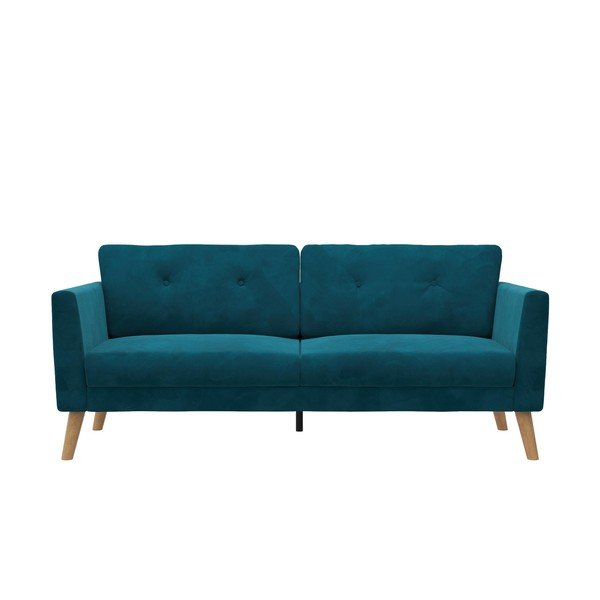Divano blu con rivestimento in velluto 192 cm Gloria – Støraa