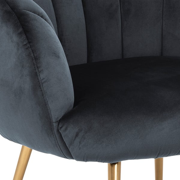 Poltrona in velluto grigio scuro Daniella - Actona-image-1