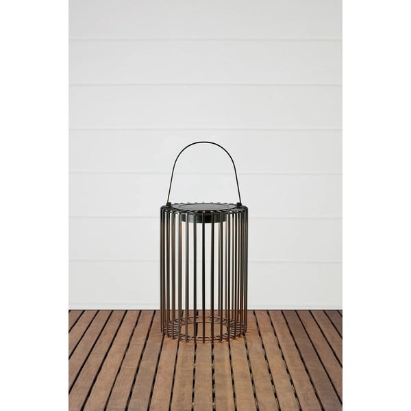 Lanterna a LED nera con alimentazione a pannelli solari e con ricarica USB da esterno (altezza totale 54 cm) Cavia – Markslöjd-image-2