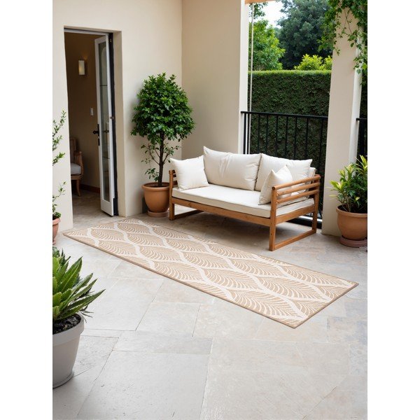 Passatoia da interno ed esterno beige/avorio 80x250 cm Duet Liora – NORTHRUGS-image-2
