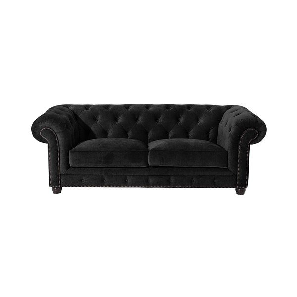 Divano nero Orleans Velvet, 216 cm - Max Winzer