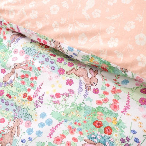 Set copripiumino e federa da bambini in cotone per letto singolo 135x200 cm Meadow Bunnies – Belle & Boo-image-4
