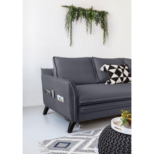 Divano letto angolare antracite, angolo destro Charming Charlie - Miuform-image-4