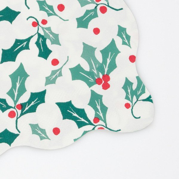 Tovaglioli di carta in set da 16 Holly Pattern - Meri Meri-image-1