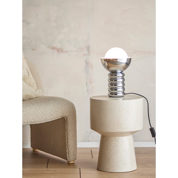 Lampada da tavolo argentata con paralume in vetro (altezza totale 32 cm) Spike – Bloomingville-image-2