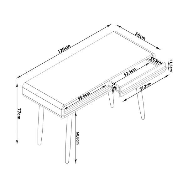 Scrivania 50x120 cm Chantal - Støraa-image-4