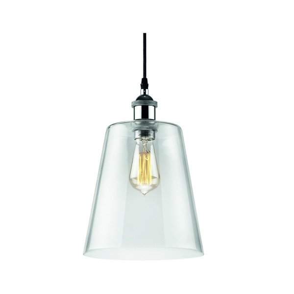 Lampadario nero con paralume in vetro ø 20 cm Susana – LAMKUR-image-1