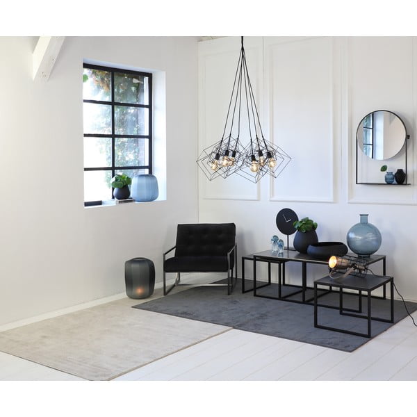 Set di 3 tavolini in metallo nero-grigio scuro 50x120 cm Kumalu - Light & Living-image-3