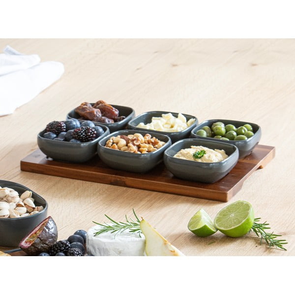 Set da portata da portata color antracite in porcellana 6 pz Essentials – Ladelle-image-1