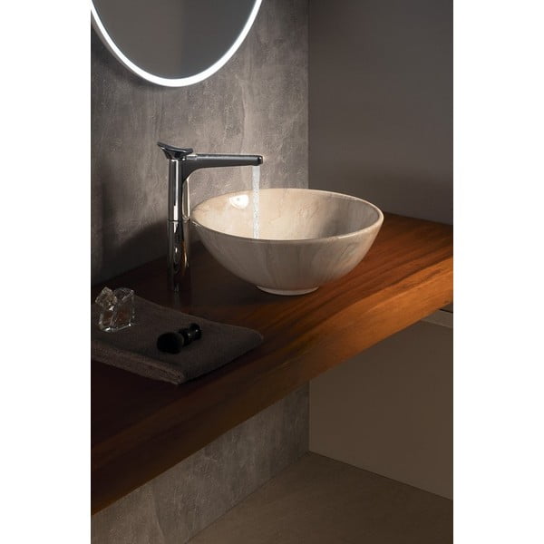 Lavabo rotondo beige in ceramica ø 42 cm Dalma – Sapho-image-4
