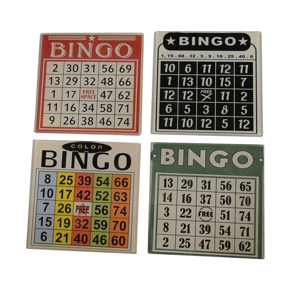 Set di 4 sottobicchieri per bicchieri da Bingo - Antic Line