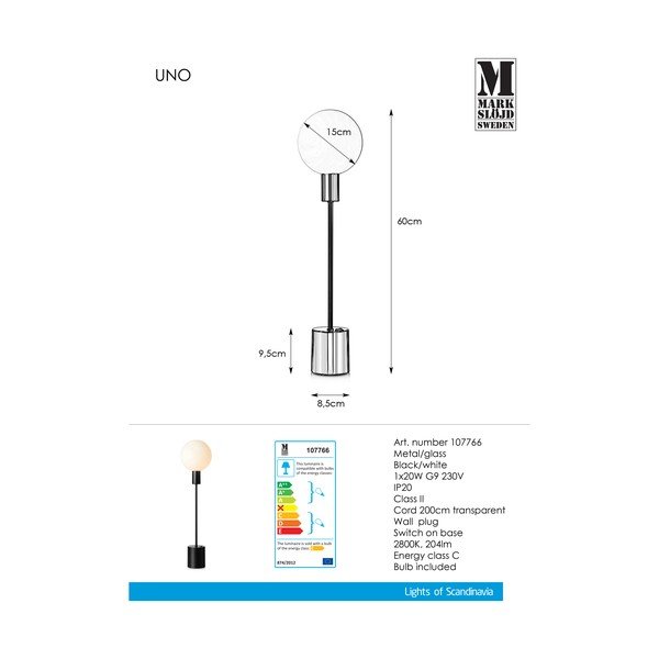 Lampada da tavolo Uno Table Black - Markslöjd-image-2