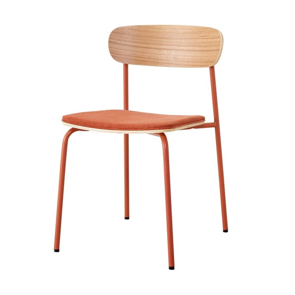 Set di 2 sedie da pranzo in colore rosso-naturale Adriana - Marckeric-image-3