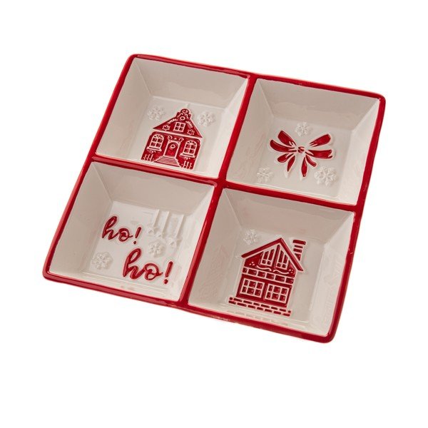 Ciotolina da portata bianca in ceramica a tema natalizio Christmas cottage – Dakls