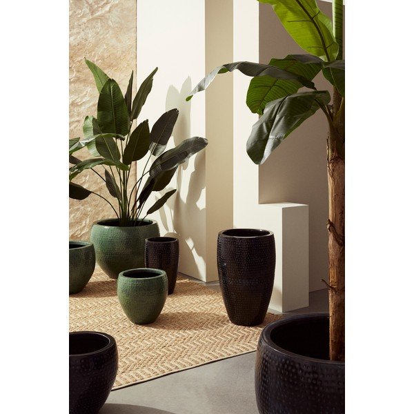 Set di vasi per fiori in metallo/in smalto 2 pz ø 45 cm Nirad – Bizzotto-image-1