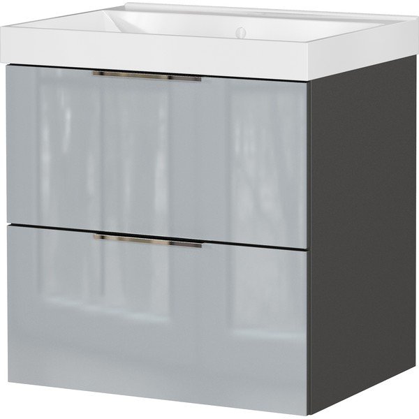 Mobile da lavabo grigio lucido da appendere 61x65 cm Celano – Germania