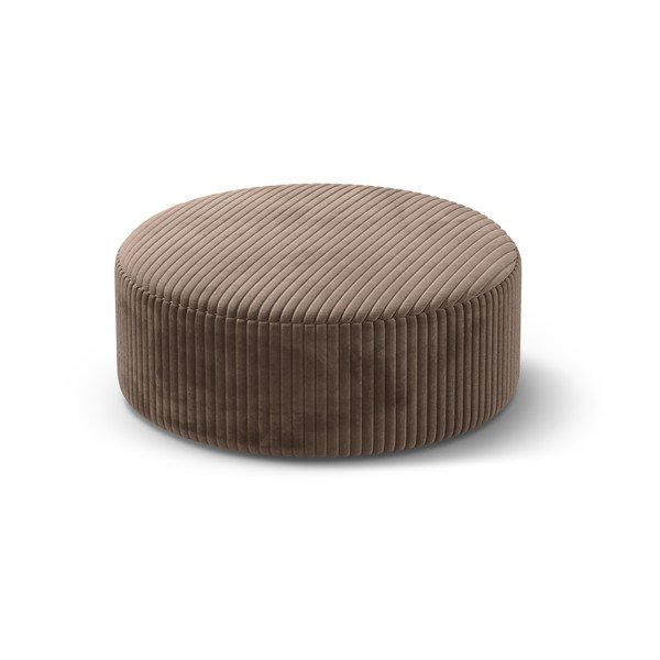 Poggiapiedi marrone con rivestimento in velluto a coste Dia – Micadoni 