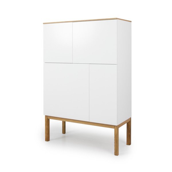 Cassettiera bianca con gambe in rovere Patch - Tenzo-image-2