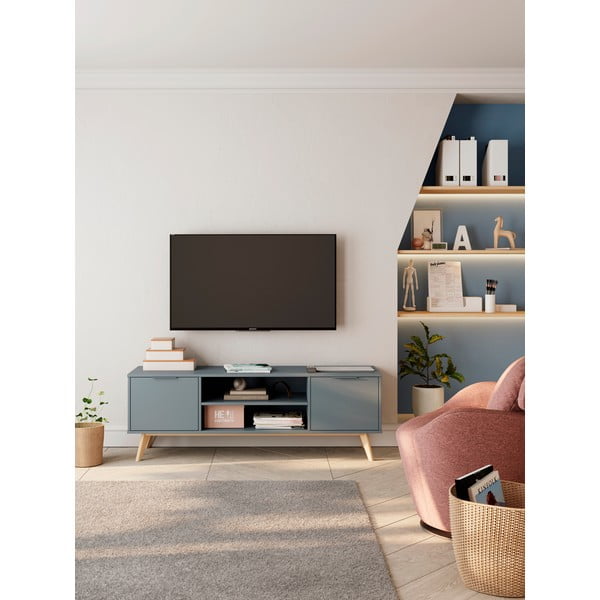 Mobile TV verde polveroso 140x53x40 cm Pisco – Marckeric-image-1