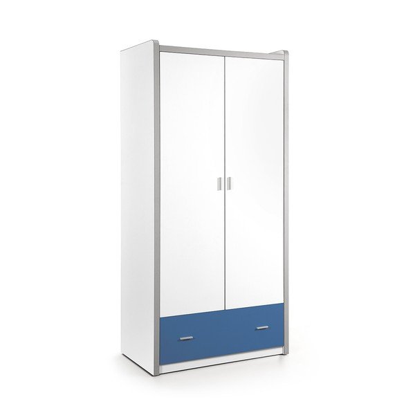 Armadio bianco e blu , 202 x 96,5 cm Bonny - Vipack
