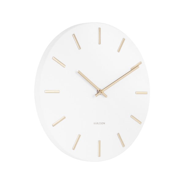 Orologio da parete bianco con lancette dorate , ø 30 cm Charm - Karlsson-image-1