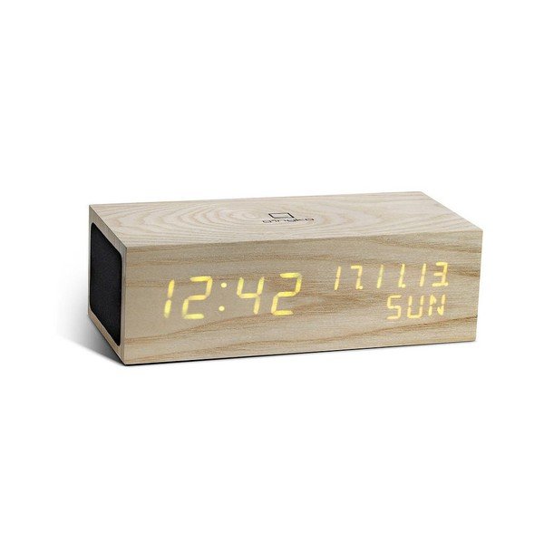 Diffusore Click Clock in quercia con sveglia a LED arancione - Gingko