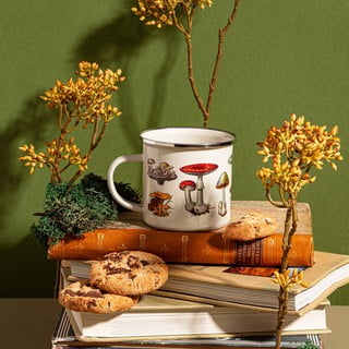 Tazza per bambini in smalto crema Vintage Mushroom - Sass & Belle