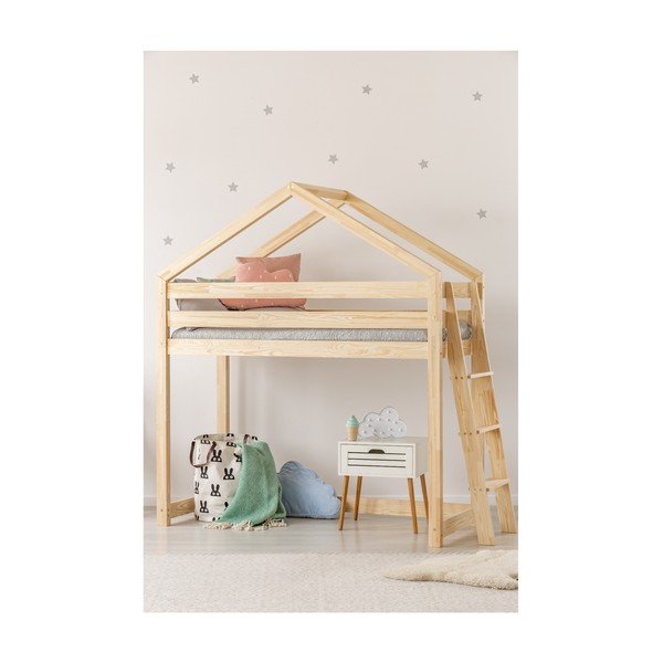 Letto a castello in legno di pino Mila DMPBA, 70 x 160 cm - Adeko