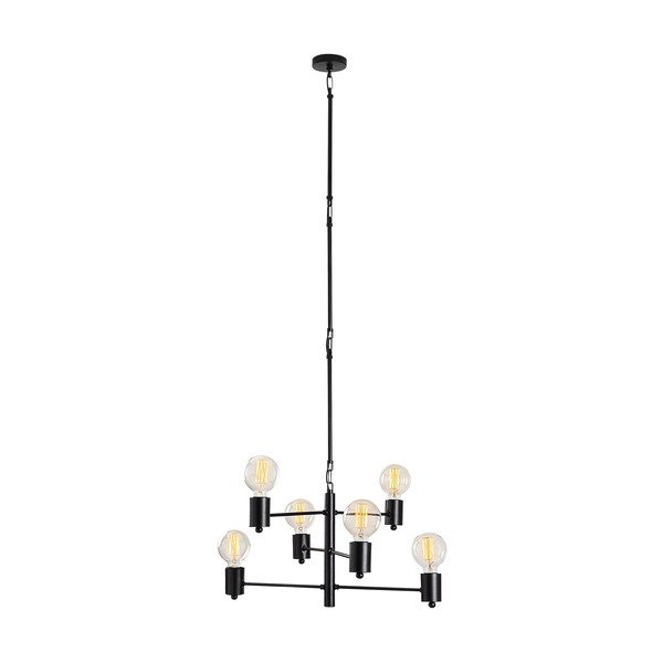 Apparecchio a sospensione nero per 6 lampadine Hexa Long - Opviq lights-image-2