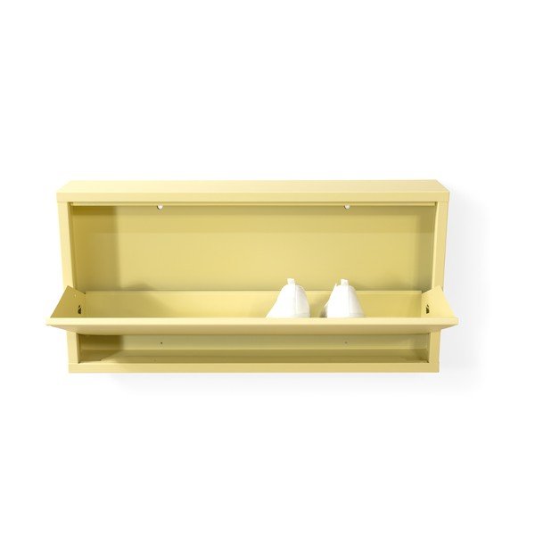 Scarpiera giallo chiaro in acciaio con ante ribaltabili/da parete 75x37,5x12,5 cm Billy – Spinder Design-image-3