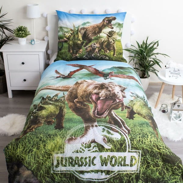 Biancheria da letto in cotone per bambini Jurassic World Forest, 140 x 200 cm Jurský svět - Jerry Fabrics-image-3
